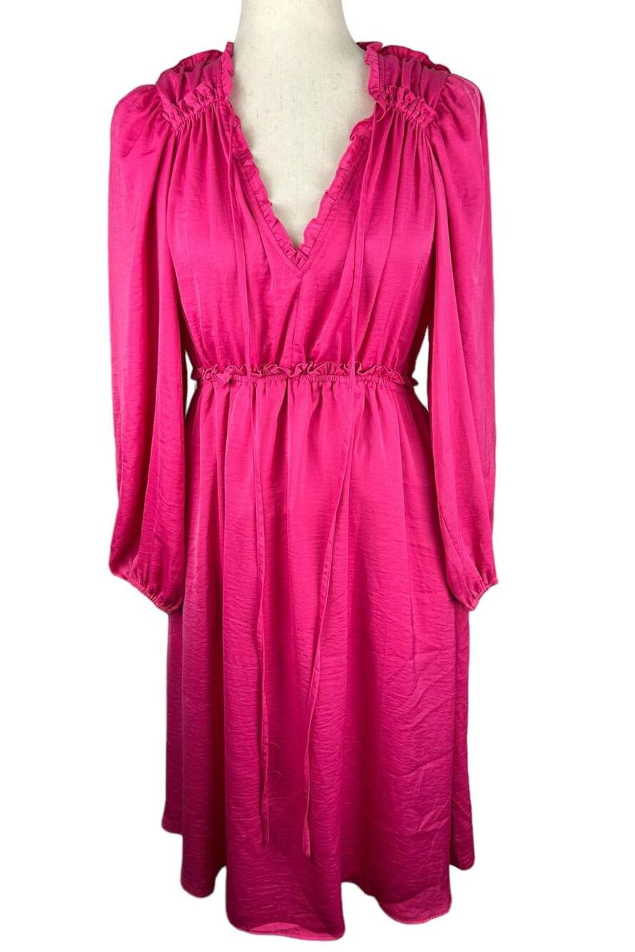NEW Kobi Halperin Karina A Line Dress Rose Pink Size S Ruffle Detail